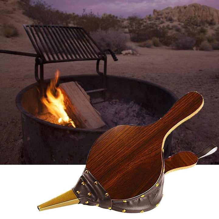 Blasebalg Grillgebläse Mit Lederband Für Grill Kamin Ofen,43x19cm