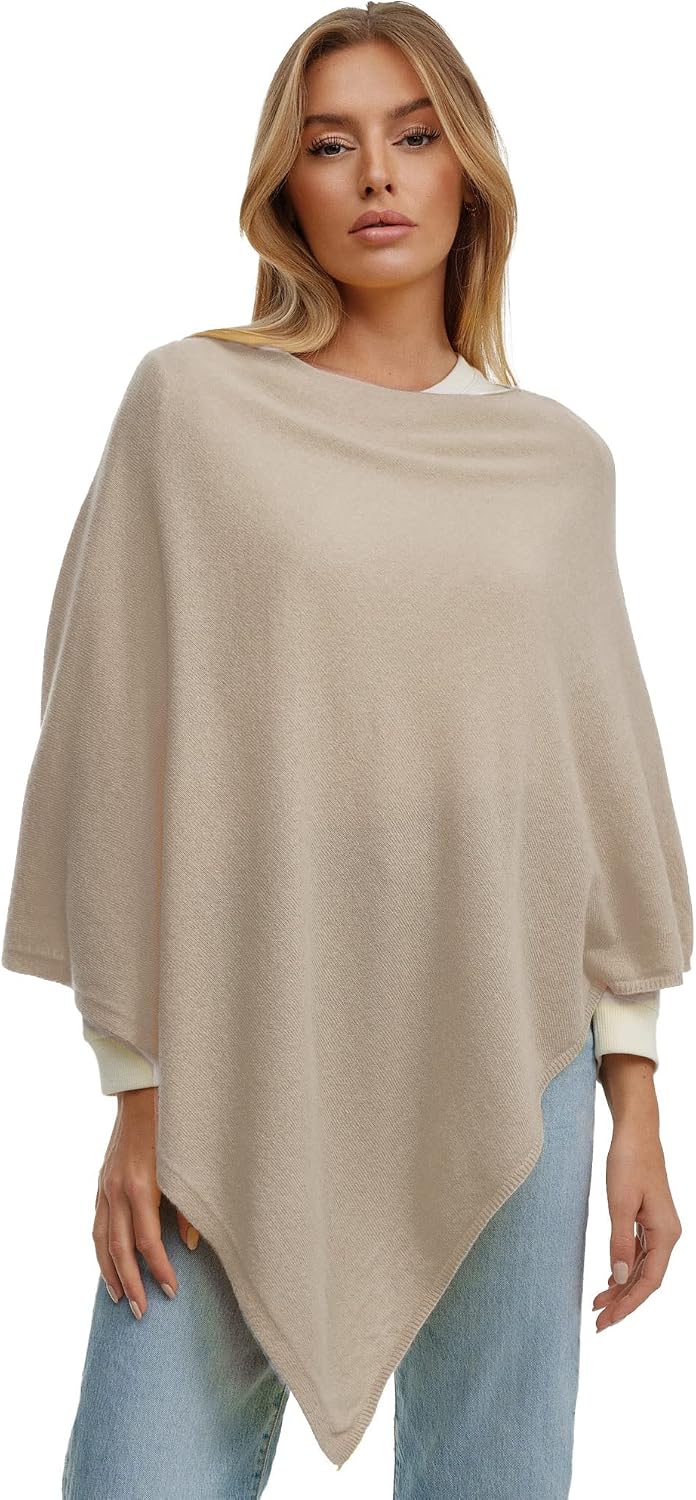 Glamexx24 Damen Strick Poncho Unifarbe Cape Feinstrick XXL Pullover - Eleganz, Stil und Komfort in e