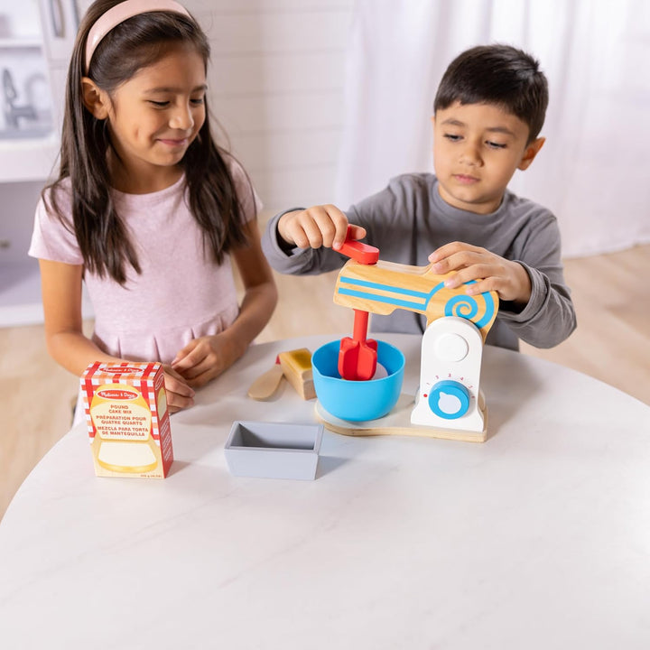 Melissa & Doug Kuchenmixer-Set aus Holz Mit nummeriertem Rad | Rollenspiel Spielzeug | Essen für Kin