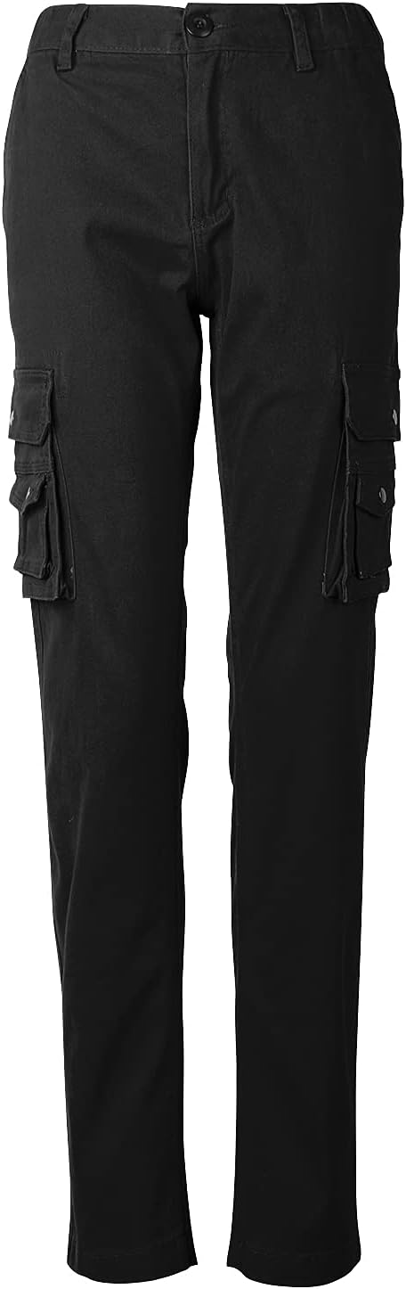 Cargohose Damen Strecken Arbeitshose Cargo Hose Damen y2k schlanke Passform Mehrere Taschen 30 Schwa