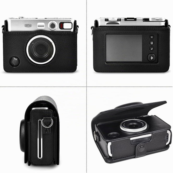Rieibi Mini EVO Kameratasche, Vintage PU Leder Hülle Schutzhülle für Fujifilm Instax Mini EVO Sofort