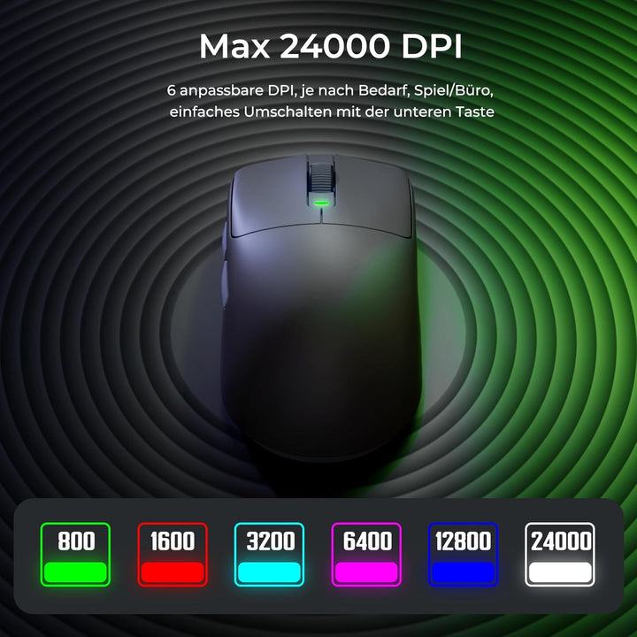 RK ROYAL KLUDGE M30 Gaming Maus Wireless, 12000 DPI PixArt PAW3311 Sensor Gaming Mouse, 41g Ultralig