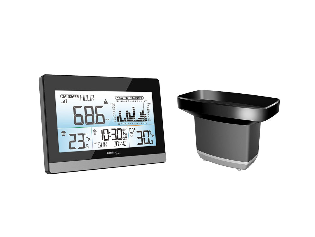 technoline WS9016 Regenmesser, Niederschlagsmesser, Regenmonitor, erfassen von Regenmenge, mit Innen