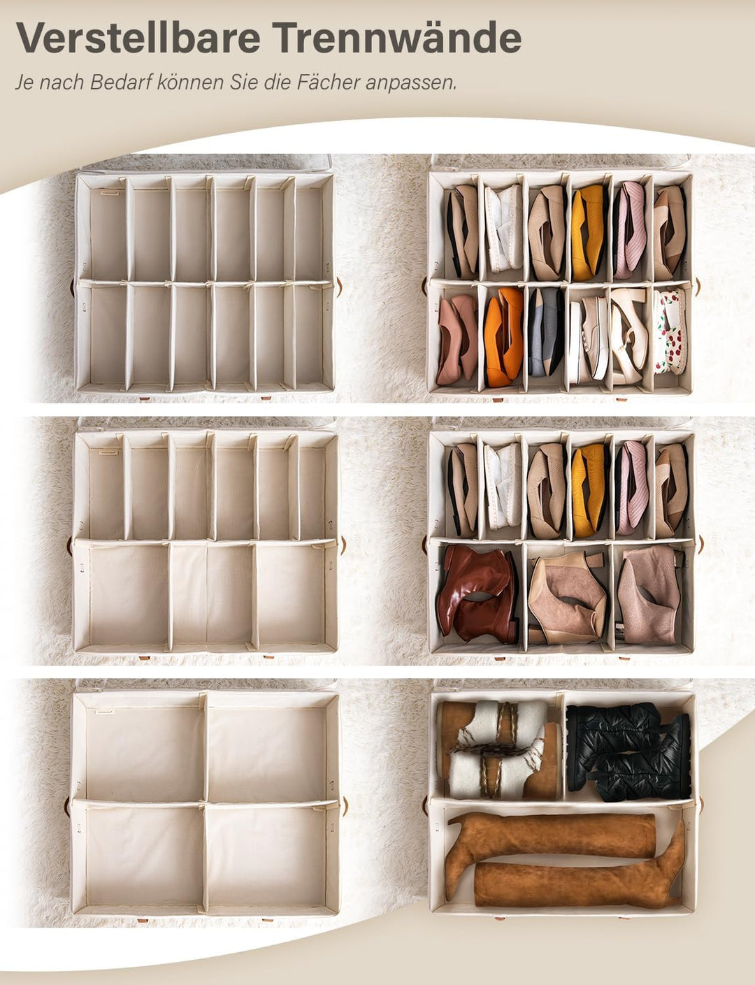 StorageWorks Aufbewahrungsbox unter dem Bett, grosse Unterbett Aufbewahrung Organizer mit Deckel, ro