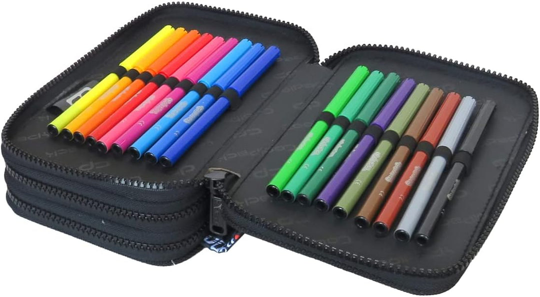 CoolPack XXL Federtasche Federmappe 3-Fach Schulstiftetui, dreifaches Federmäppchen, Federmäppchen f