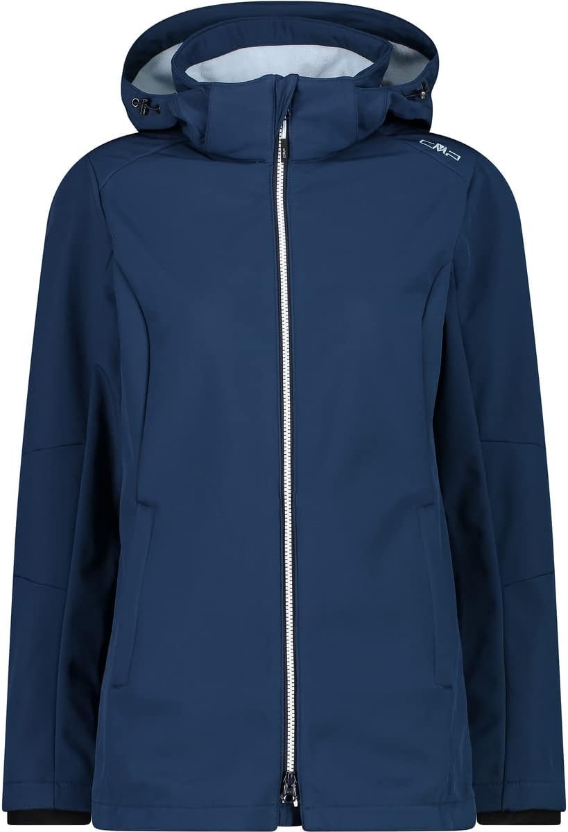 CMP Damen Damen-softshelljacke mit Abnehmbarer Kapuze WOMAN JACKET ZIP HOOD 42 Blue Ink-Cristal Blue