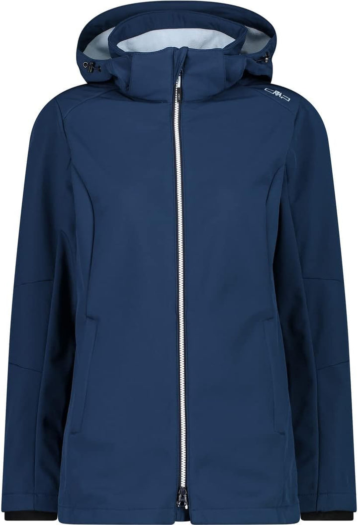 CMP Damen Damen-softshelljacke mit Abnehmbarer Kapuze WOMAN JACKET ZIP HOOD 42 Blue Ink-Cristal Blue