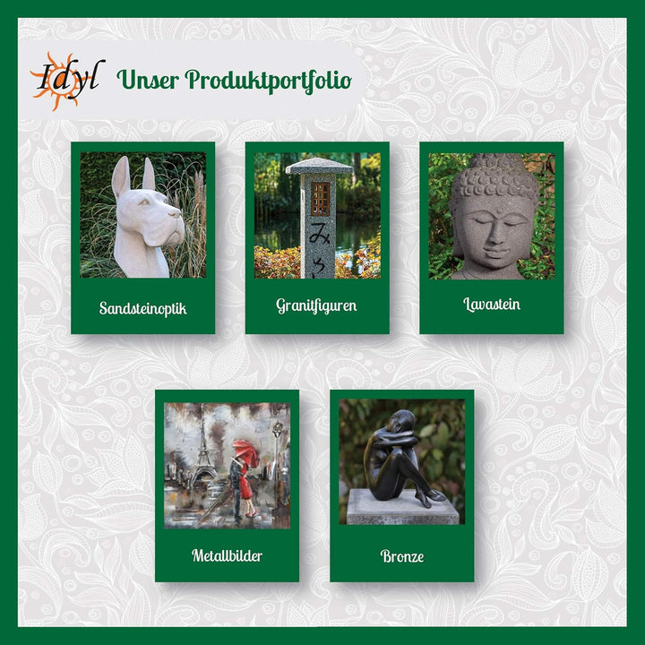 IDYL Outdoor Zeitmesser aus Bronze Sonnenuhr - hochwertig und auffällig | Nr. 0471 | Masse: 48 x 30