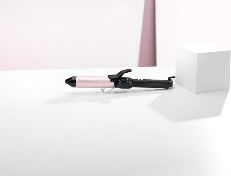 BaByliss 32mm Lockenstab mit Klammer mit grossem Durchmesser für natürliche, lose Locken, Schwarz 32