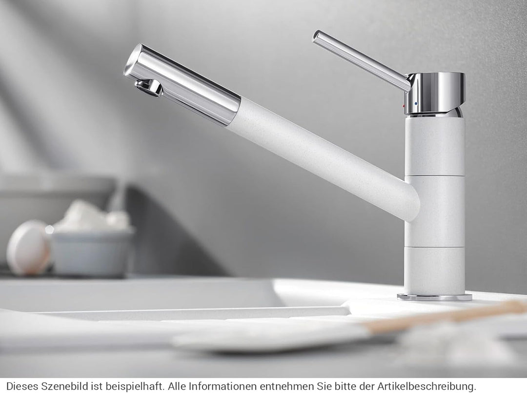 BLANCO KANO | Küchenarmatur in silgranitweiss/chrom | Hochdruck | Rückflussverhinderer | Keramik Kar