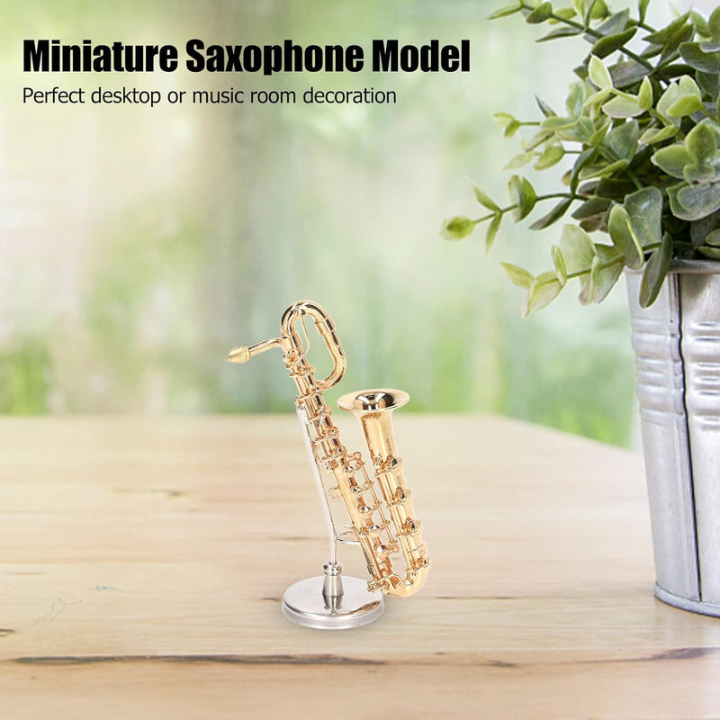 Bnineteenteam Miniatur-Saxophon-Modell, Messing-Miniatur-Saxophon-Mini-Instrument, Miniatur-Altsaxop