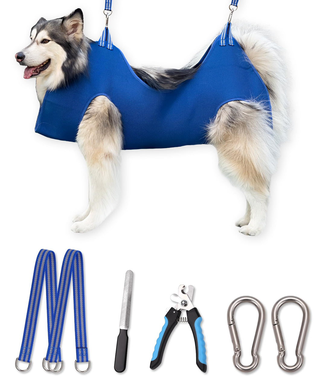 Kkiimatt 10-in-1 Haustierpflege-Hängemattengeschirr mit Nagelknipser/Trimmer, Nagelfeile, Kamm, Hund