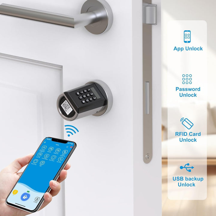 WELOCK PCB41 Elektronisches Tür-Schliesszylinder Haustür mit Zahlencode RFID-Karte APP Wi-Fi Türschl