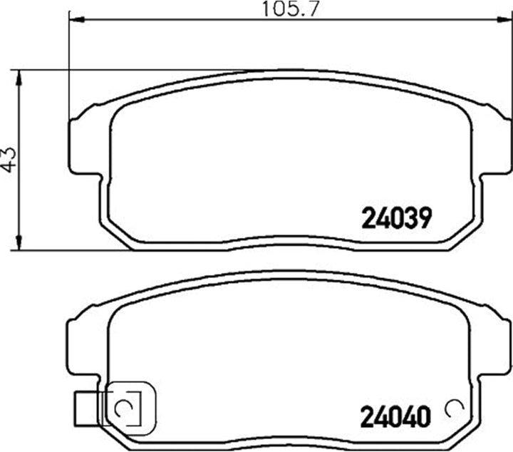 HELLA PAGID 8DB 355 010-891 Bremsbelagsatz - T1403 - Dicke/Stärke: 14.4mm - Bremssystem: NBK - mit a