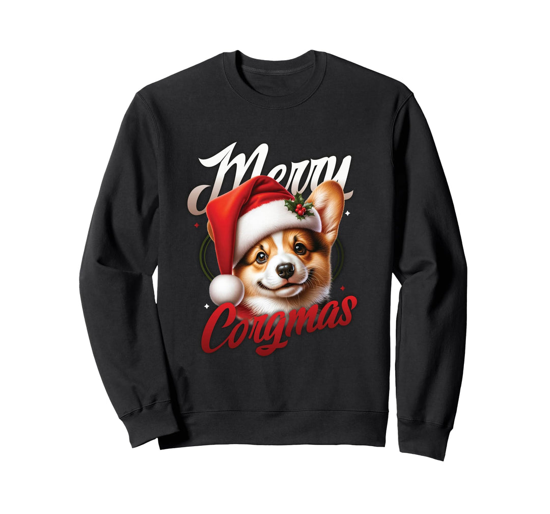 Frohe Corgmas Corgi trägt Weihnachtsmütze Corgi Weihnachten Sweatshirt