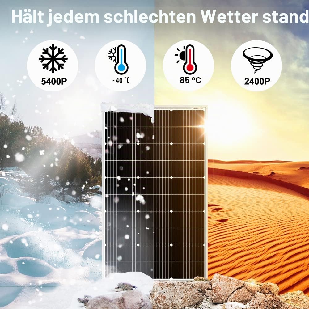 DOKIO 150W Solarpanel Gehärtetes Solarglas (ROBUST UND LANGLEBIG) Mono (EFFIZIENT) Einfache Installa