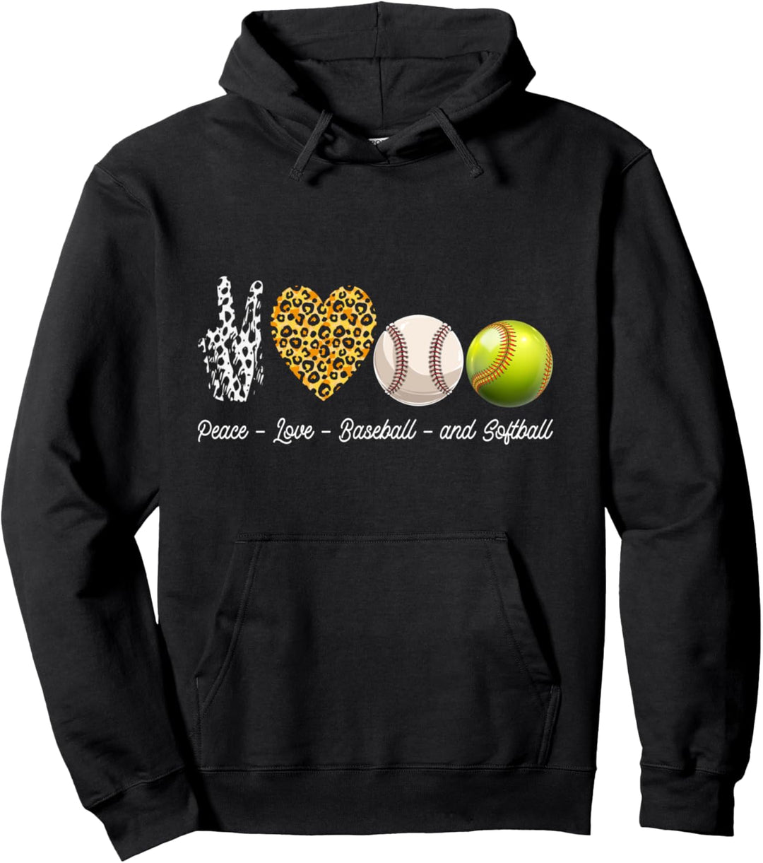 Frieden Liebe Baseball Softball Baseball Softball Pullover Hoodie