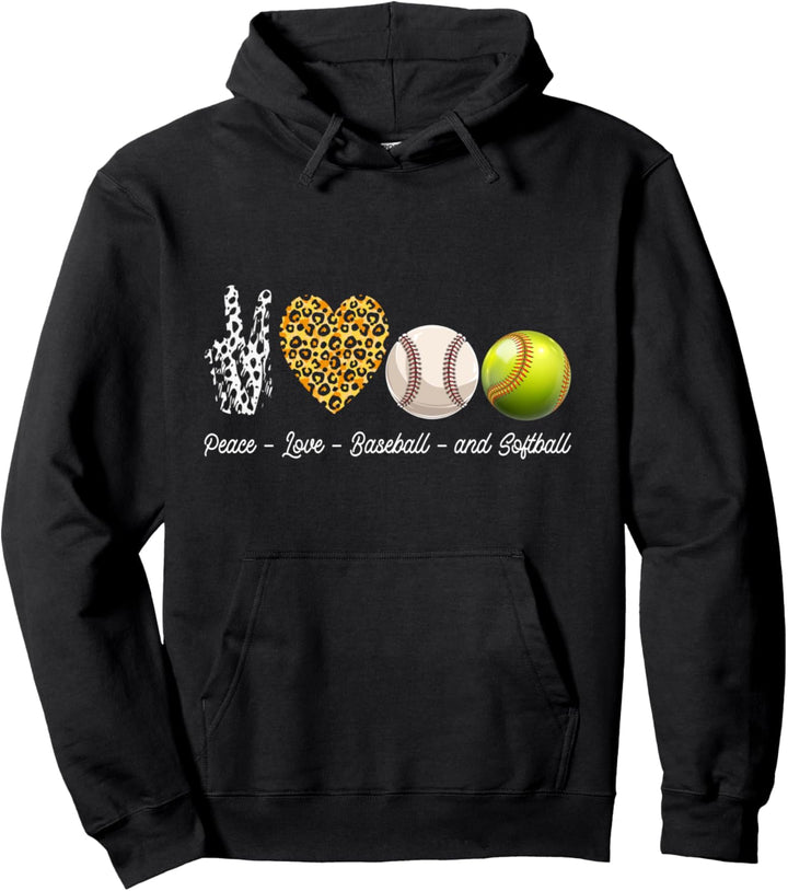 Frieden Liebe Baseball Softball Baseball Softball Pullover Hoodie