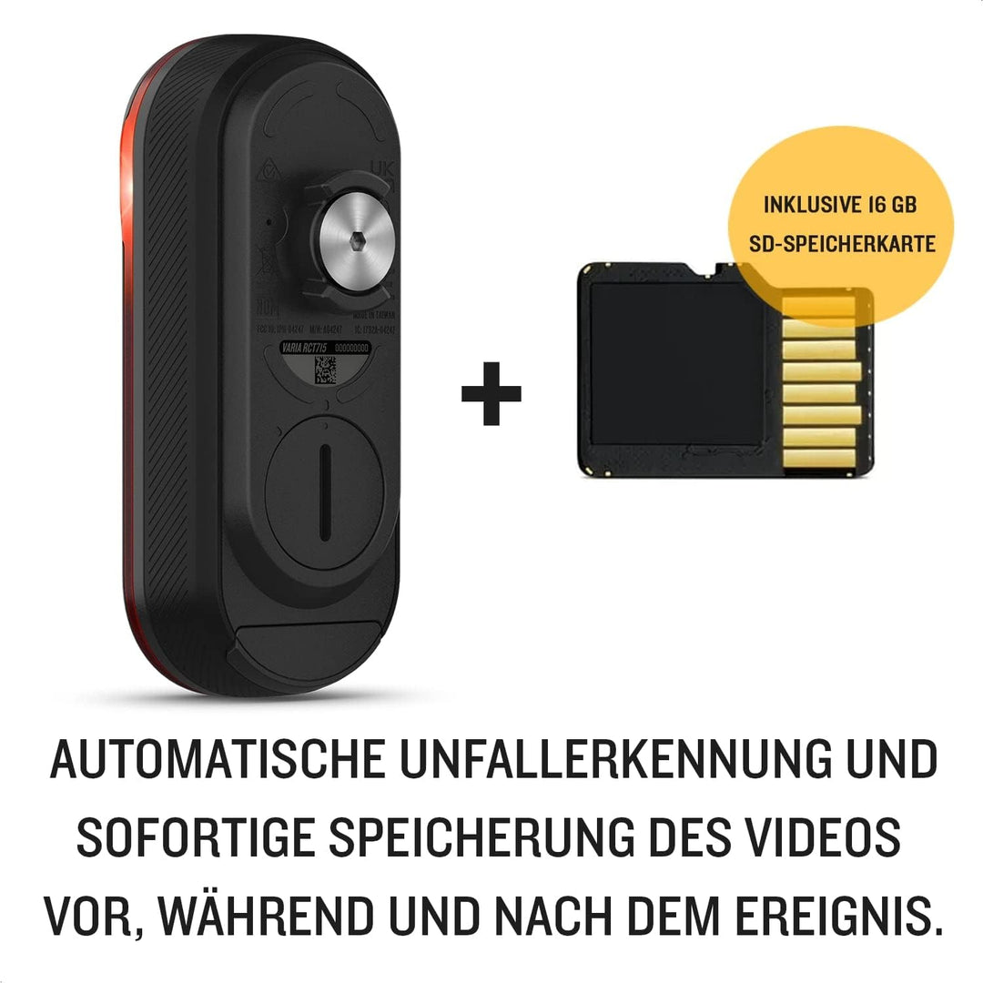 Garmin Varia RCT716 - Radar mit integrierter Dashcam zur Aufzeichnung und Speicherung von Ereignisse