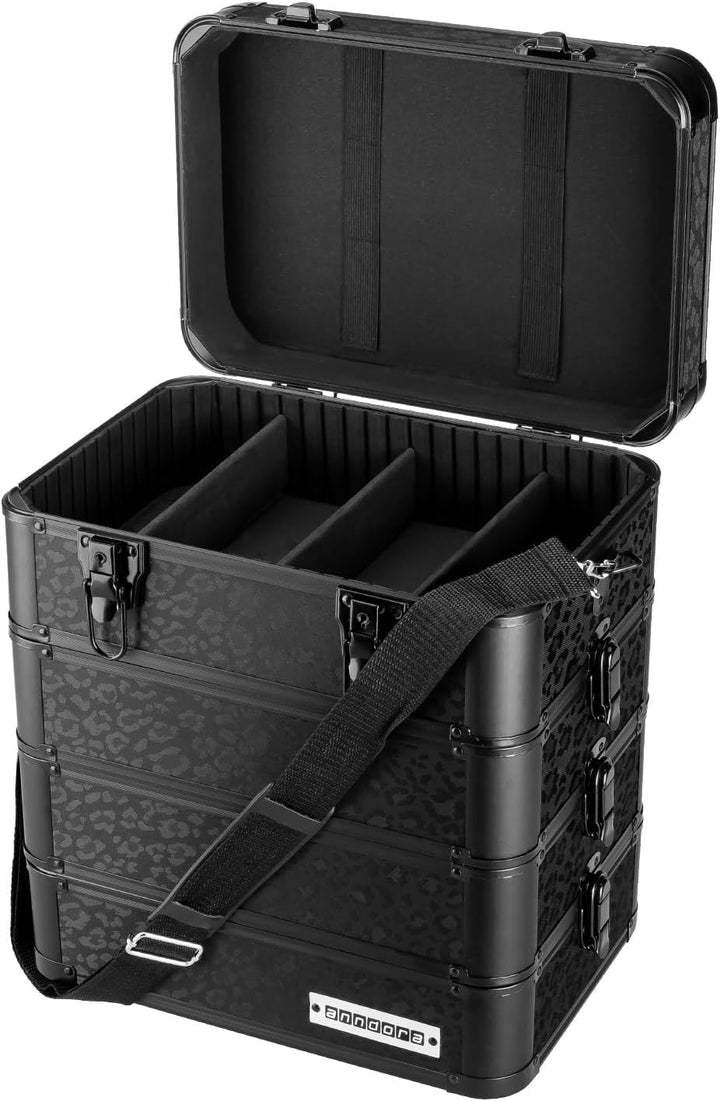 anndora Universalkoffer Etagenkoffer 23 Liter Werkzeugkiste 4 Ebenen – Leo Panther Design – komplett