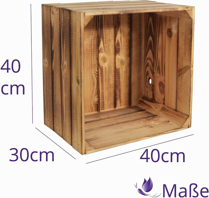 CHICCIE 3 Set Weinregal Wino aus Holz - Geflammt Holzkiste 3 Ohne