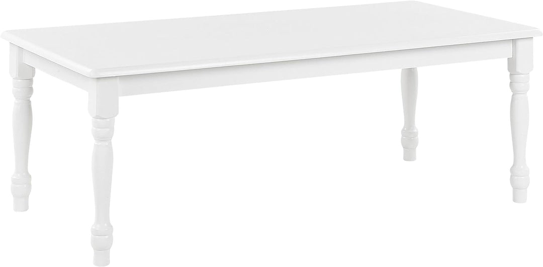 Couchtisch weiss rechteckig 60x120 cm gedrechselte Holzbeine Landhaus Stil Kokomo