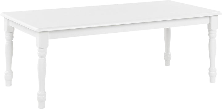 Couchtisch weiss rechteckig 60x120 cm gedrechselte Holzbeine Landhaus Stil Kokomo