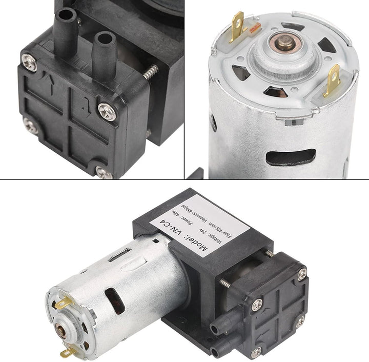 DC24V 40L / min Minivakuumpumpe, kleine ölfreie Vakuumpumpe -85KPa Durchfluss 40L / min für Gasluft