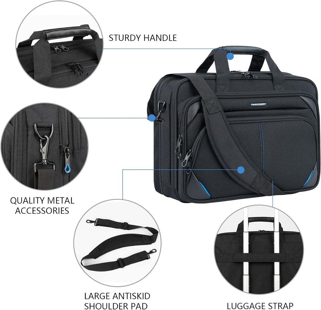 KROSER Laptop Tasche 18 Zoll Business Tasche Laptop für 17,3 Zoll Computer, Laptop Aktentasche, Wass