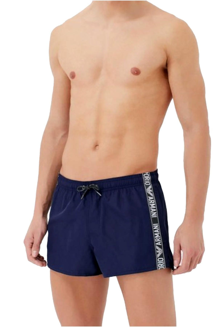 Emporio Armani Herren Men's Denim Tape Shorts Swim Trunks 54 Eclipse, 54 Eclipse