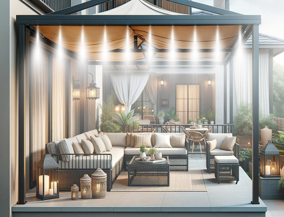 Royal Gardineer Vernebler Garten: 2X Wasser-Zerstäuber-Set, je 10-Meter-Schlauch & 10 Kunststoff-Düs