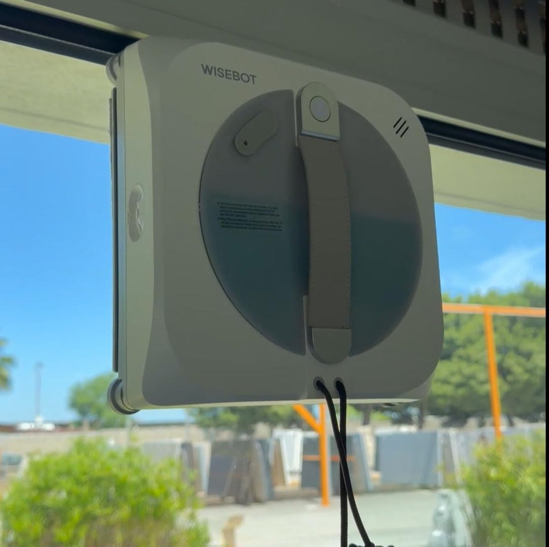 WISEBOT Fensterputzroboter KI-Navigation, 3-Fach Spray, Eckenreinigung | Fensterroboter mit quadrati