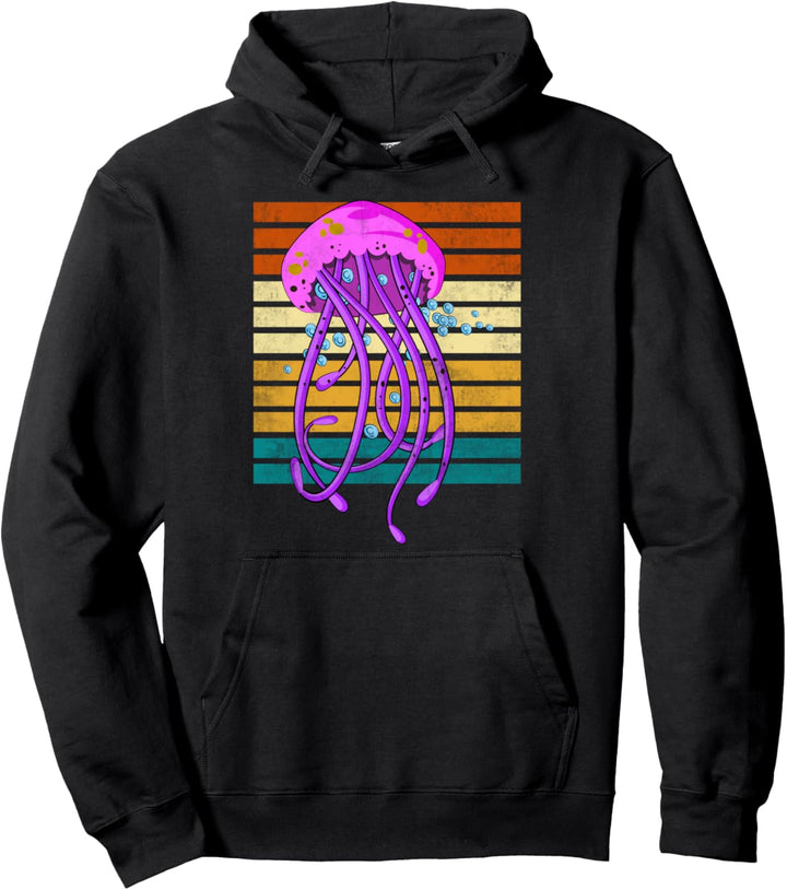 Retro Meeresbewohner Taucher Geschenk Jellyfish Qualle Pullover Hoodie
