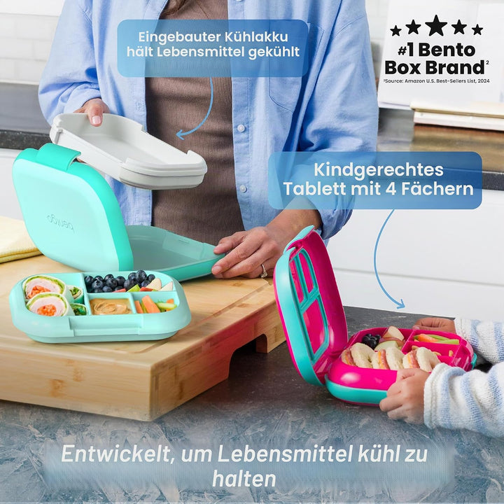 Bentgo® Kids Chill Lunchbox – Bento-Style Lunch-Lösung mit 4 Fächern und herausnehmbarem Eisbeutel f