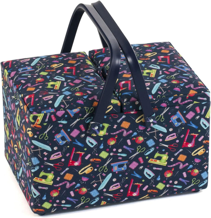 Hobby Gift Nähkästchen, gross, rechteckig, Doppeldeckel, Mini-Nähmaschinen Mini-nähmaschinen Rechtec