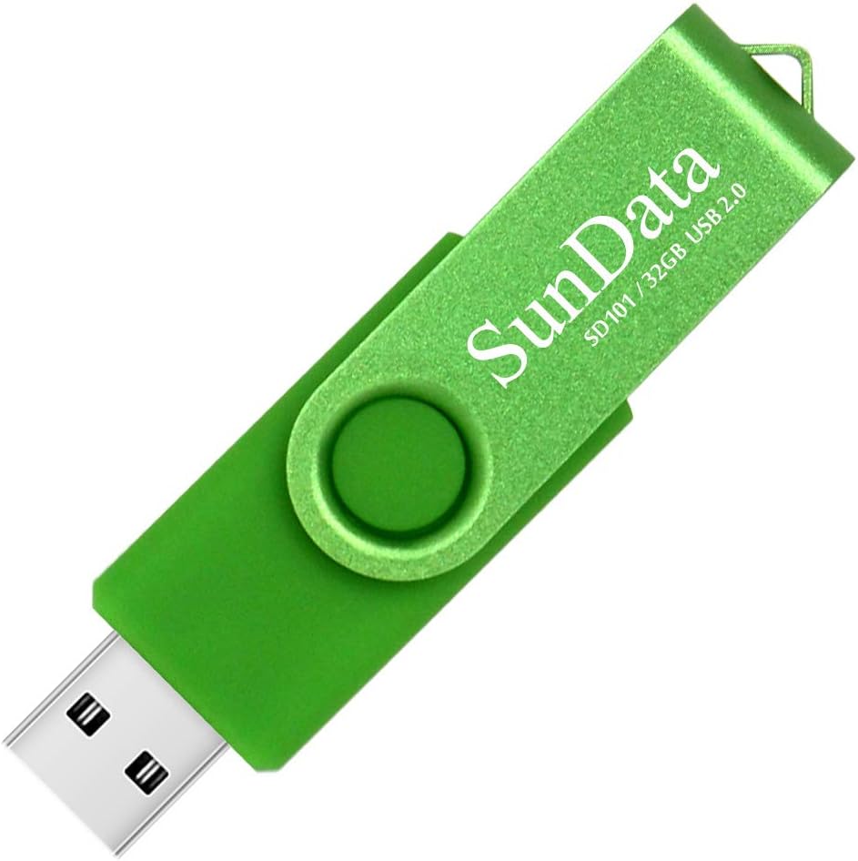 SunData 3 Stück 32GB USB-Sticks USB 2.0 Speicherstick Thumb Drives Memory Sticks Rotate Metall (3 Mi