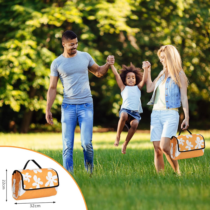 Picknickdecke 200x200 cm，XXL Stranddecke wasserdicht sandfrei, faltbare Strandmatte aus Dreischichti