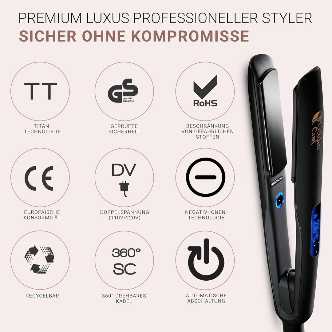 Glätteisen Locken und Glätten Haarglätter - 5 Jahre Sorgenfreiheit - Haar Styling Hair Straightener