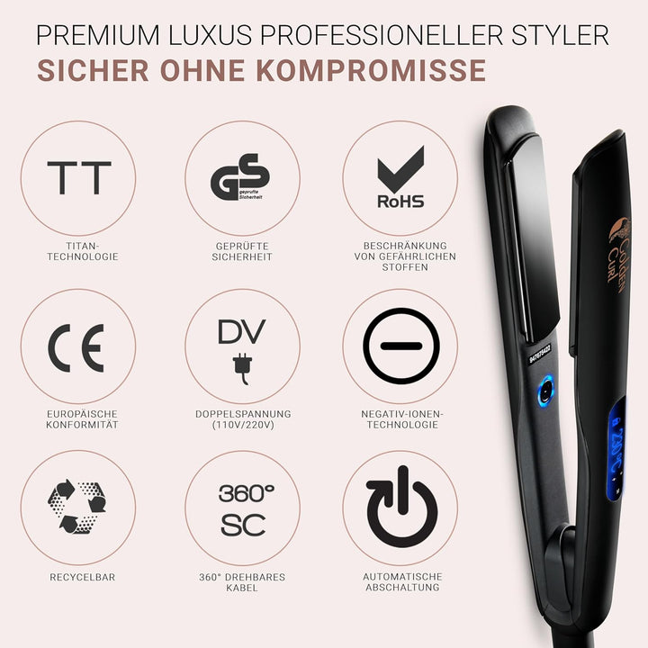Glätteisen Locken und Glätten Haarglätter - 5 Jahre Sorgenfreiheit - Haar Styling Hair Straightener