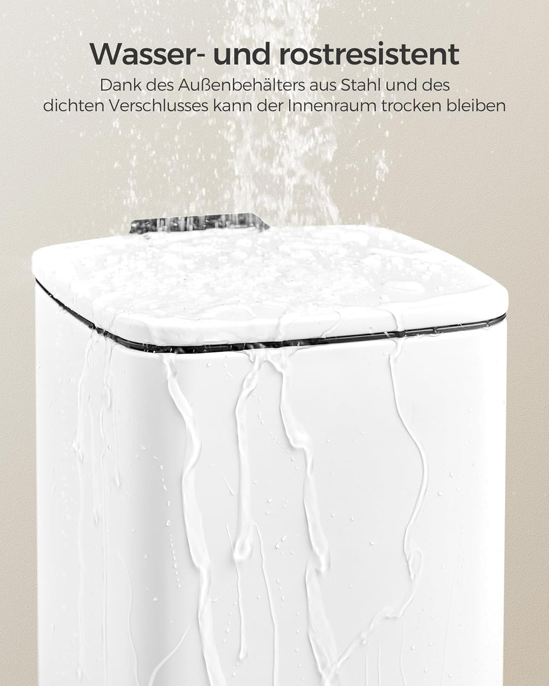 SONGMICS Kosmetikeimer, 8 Liter, Mülleimer Bad, kleiner Abfalleimer, Tretmülleimer, mit Pedal, für k