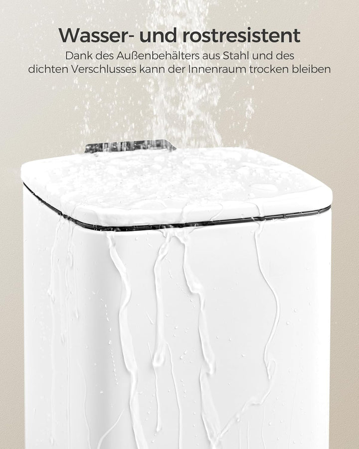 SONGMICS Kosmetikeimer, 8 Liter, Mülleimer Bad, kleiner Abfalleimer, Tretmülleimer, mit Pedal, für k