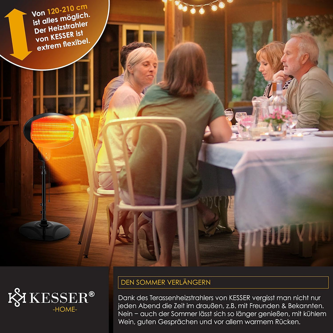 KESSER® Heizstrahler 2000 Watt ✓ Infrarot ✓ Standheizer ✓ Terrassenheizung ✓ Terassen ✓ Strahler ✓ H