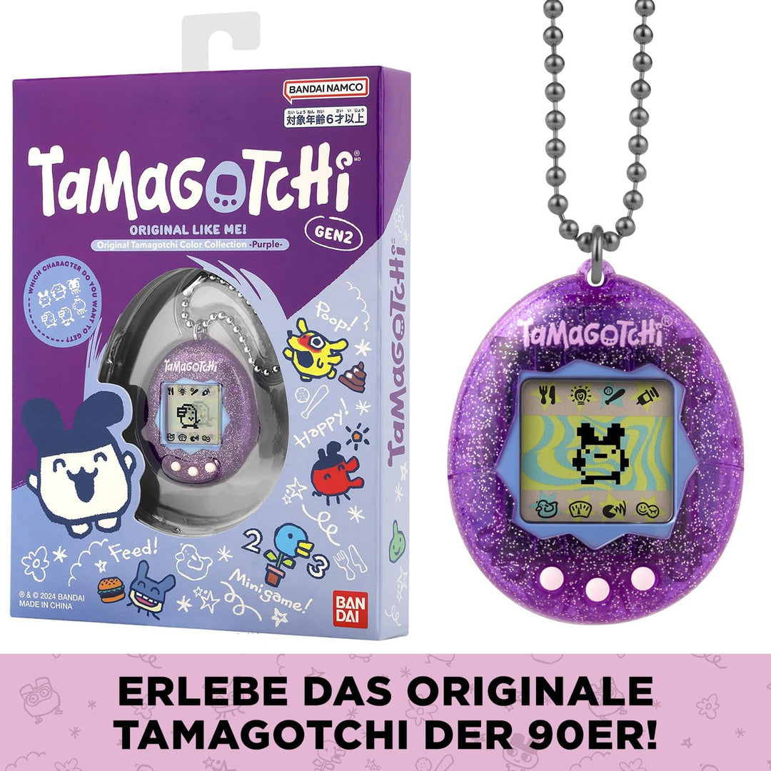 Bandai - Original Tamagotchi Color Collection Purple - Elektronisches virtuelles Haustier mit Farbdi