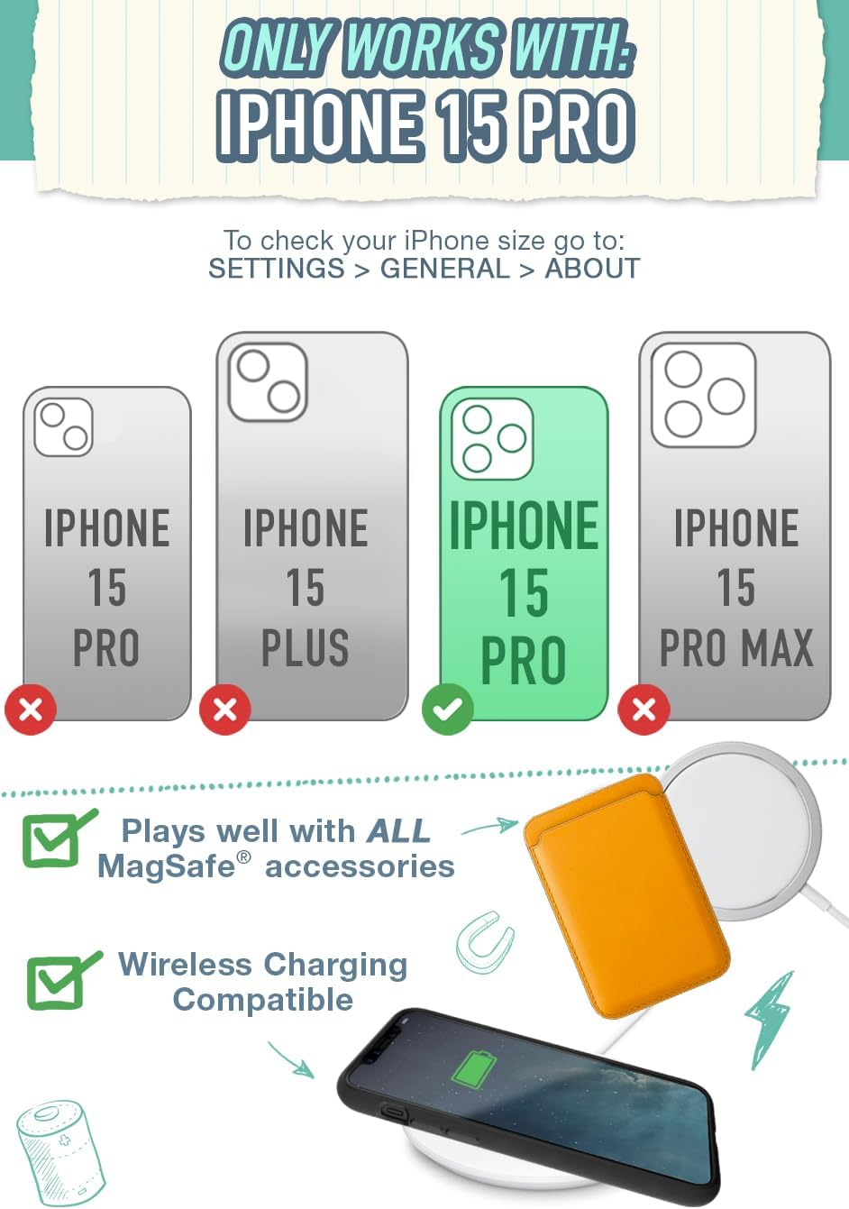 smartish GZ23MX-BLACK - Handyhülle Schwarze Krawatte Affäre iPhone 15 Pro, Schwarze Krawatte Affäre