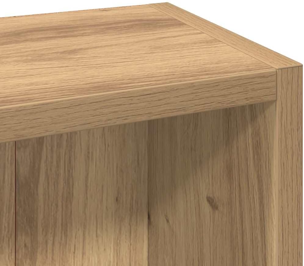 vidaXL CD-Regale 2 STK. Artisan-Eiche 21x16x93,5 cm Holzwerkstoff, CD-Schrank, CD-Ablage, Standregal