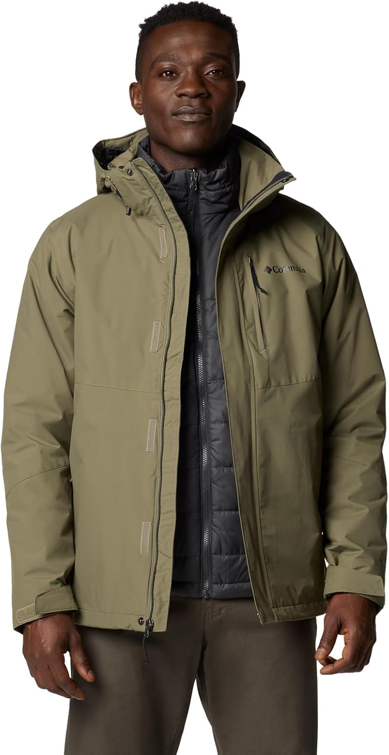 Columbia Herren 3 In 1 Jacke, Schwarz, L, Stone Green