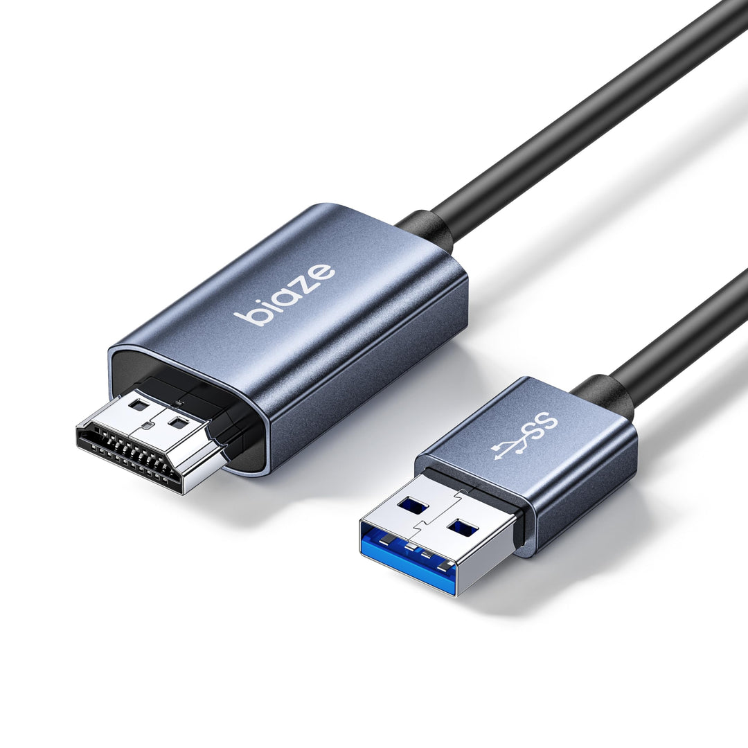 ZH213 USB auf HDMI Adapter Kabel 1.5M, Unidirektional USB A 3.0 Stecker auf HDMI Stecker, 1080P 60Hz