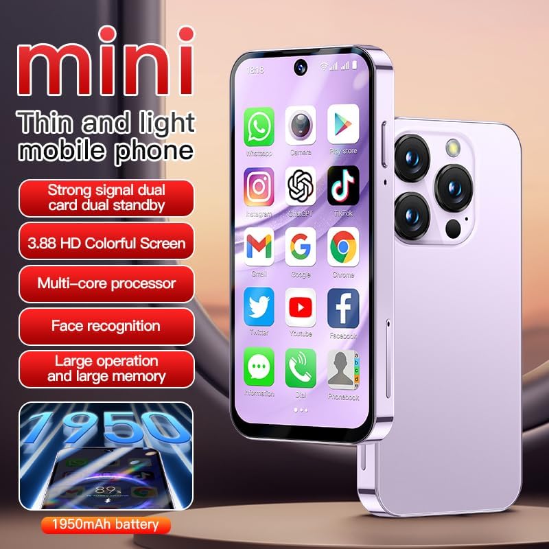 cofcvgs 4G Mini-Smartphone (entsperrt), ideale Wahl für Kinder und Studenten, kleines 3,9-Zoll High-