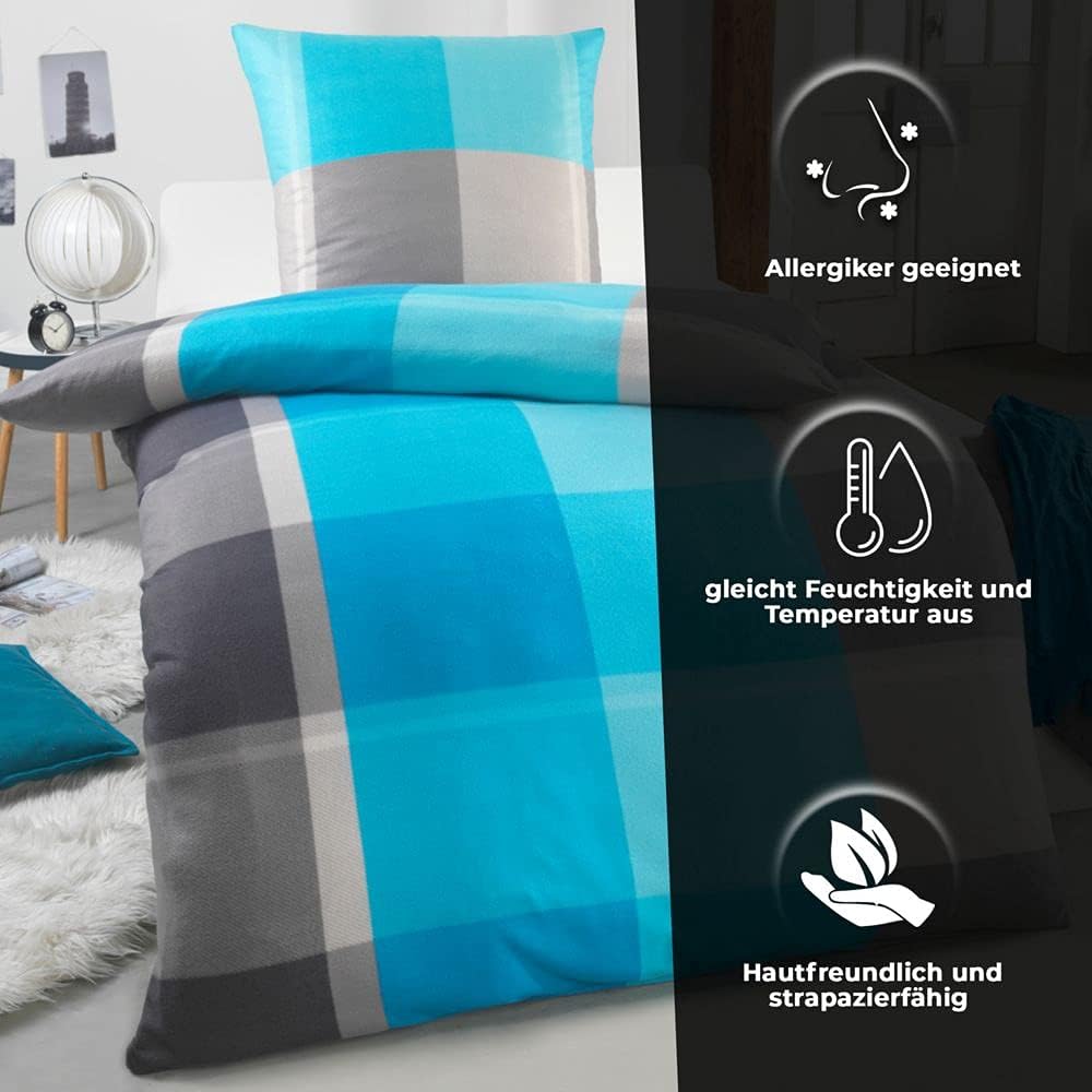DreamHome Warme Winter Microfaser Thermo Fleece Bettwäsche 135x200 155x220 200x200 Moderne, Grösse:2