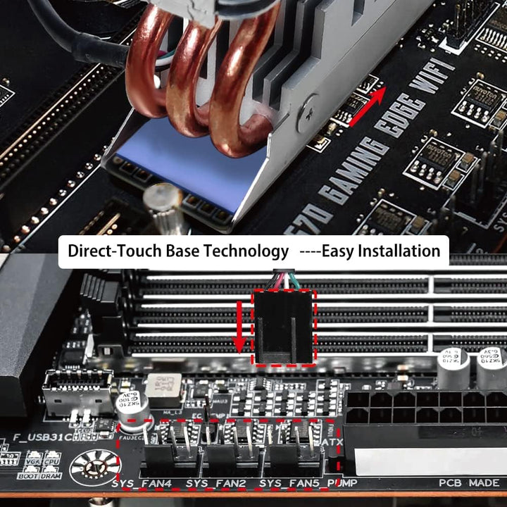 NewHail M.2 2280 SSD Kühler Kühlkörper mit 40mm PWM Lüfter, Kupfer Heat Pipes und Thermal Pad, SSD K